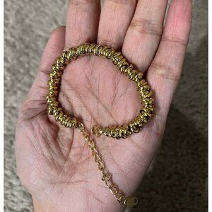 Gold statement bracelet chunky link chain cuff large bold vintage style metal